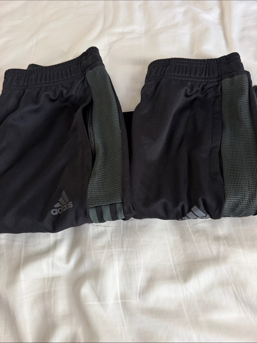 adidas Kids black tiro pants with grey